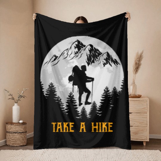Take a Hike Wanderlust Hiking Throw Blankets