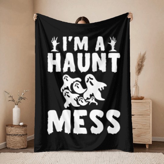 Halloween Paranormal Ghost Hunters Horror Fans Throw Blankets