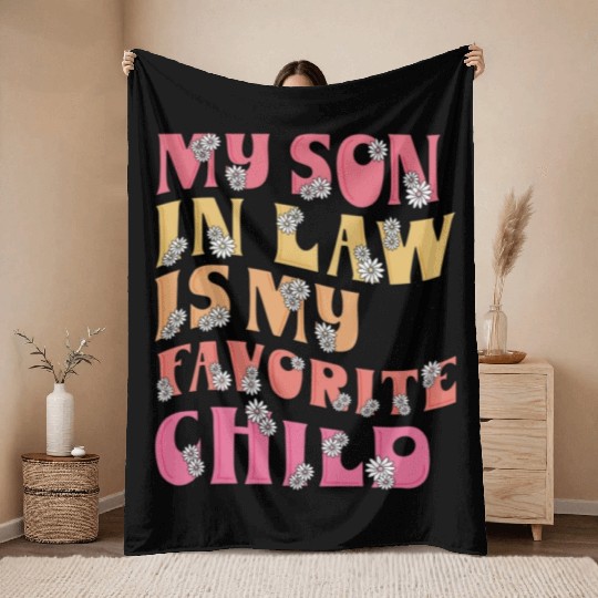 my son in law is my favorite Child Throw Blankets