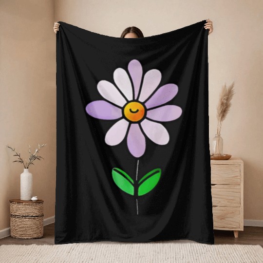 Lavender Flower Art Throw Blankets