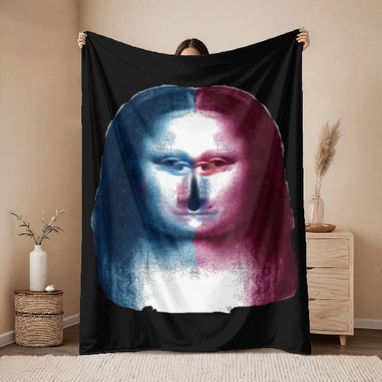 Monalisa Concept Leonardo Da Vinci Throw Blankets