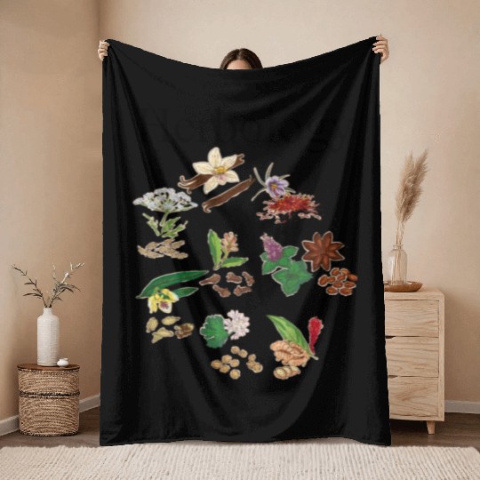 Herbology Plant Lady Herb Flower Garden Herbology Throw Blankets