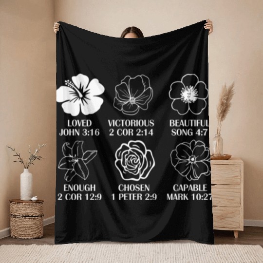Loved John 3:16 Victorious 2 Cor 2:14 Throw Blankets