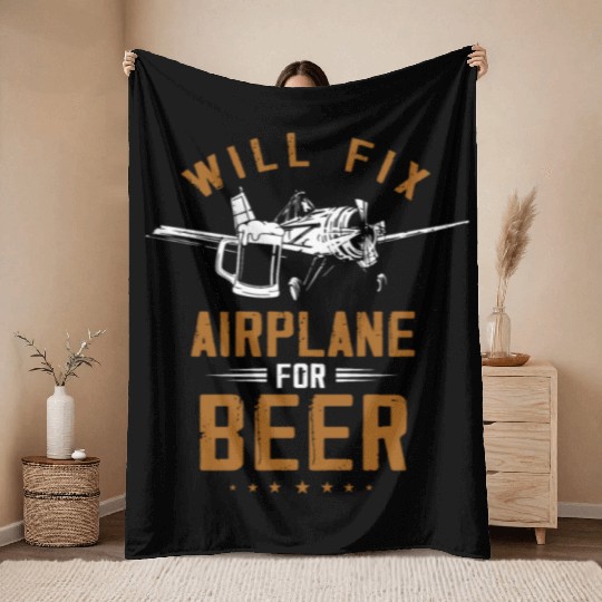 Aircraft Mechanic, airplane mechanic Throw Blankets