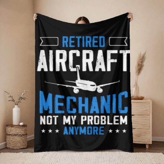 Aircraft Mechanic, airplane mechanic Throw Blankets