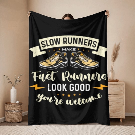 Half Marathon Slow Runners Make Race Training 13.1 Throw Blankets