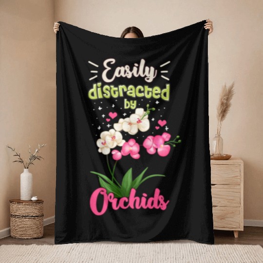 Orchid Flower Lover Art Throw Blankets