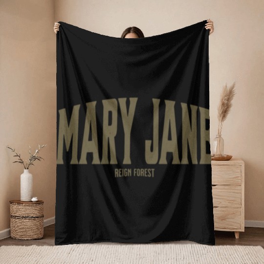 Mary Jane Marijuana Funny Graphic Throw Blankets Throw Blankets