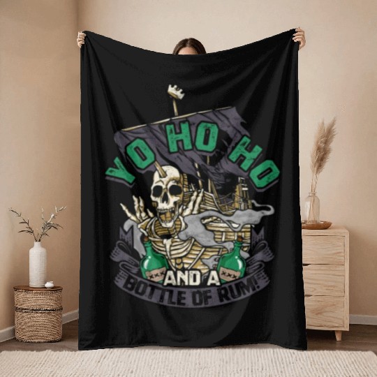 Yo ho ho and a bottle of rum! - Pirate Throw Blankets