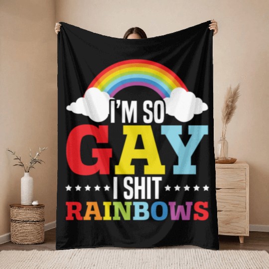 Gay Rights Rainbow Pride Month LGBTQ Gay Pride Throw Blankets