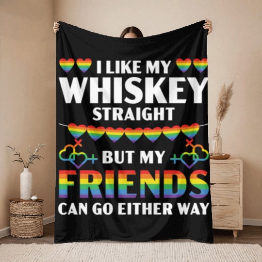 Gay Rights Rainbow Pride Month LGBTQ Pride Parade Throw Blankets