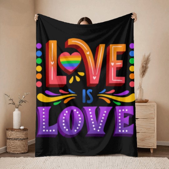 love is love | lgbtq community Throw Blankets