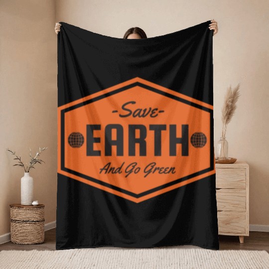 Earth Day Save The Earth And Go Green Nature Throw Blankets