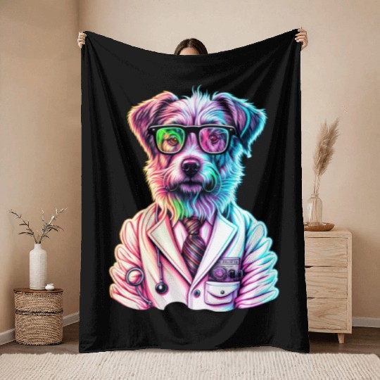 Dog doctor Throw Blankets