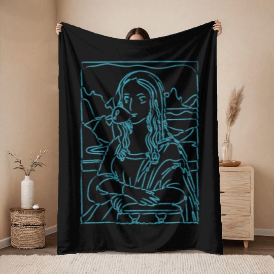 Mona Lisa Throw Blankets