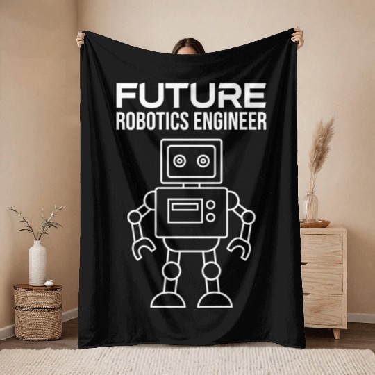 Future Robotics Engineer Machine Toys Throw Blankets