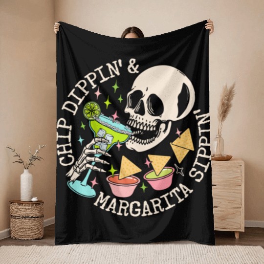 Chip Dippin' And Margarita Sippin' Throw Blankets