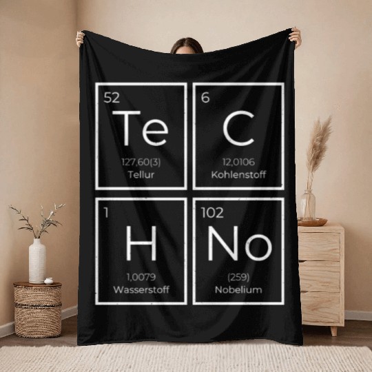 Techno Science Periodic Table Throw Blankets