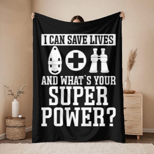 Lifeguard i can save lives swimming pool guard Throw Blankets