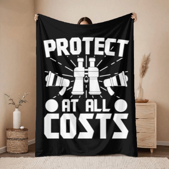 Lifeguard protect at all costs swimming pool guard Throw Blankets