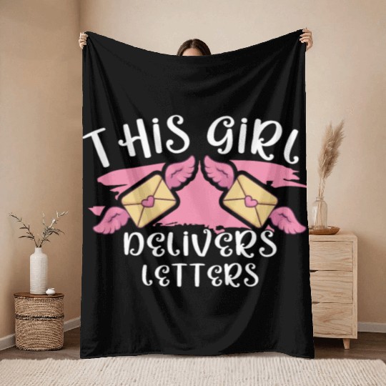 Postal Worker Mail Lady Mail Carrier Postal Throw Blankets