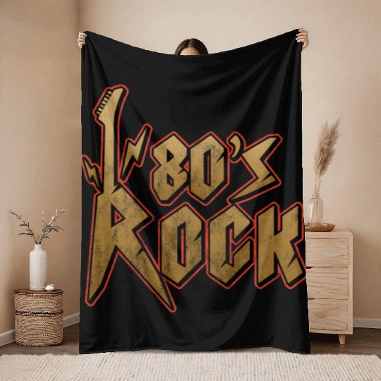80s Rock Music Genre Eighties Vibe Retro Musician Throw Blankets