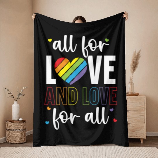 Gay Rights Rainbow Pride LGBTQ Gay Pride Parade Throw Blankets