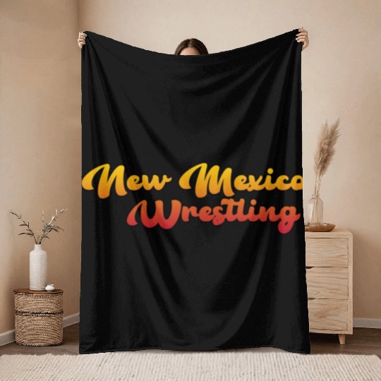 New Mexico Wrestling Throw Blankets