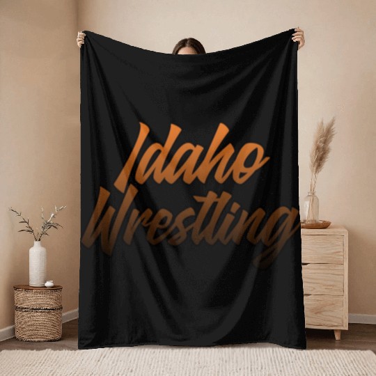 Idaho Wrestling (State Colors) Throw Blankets