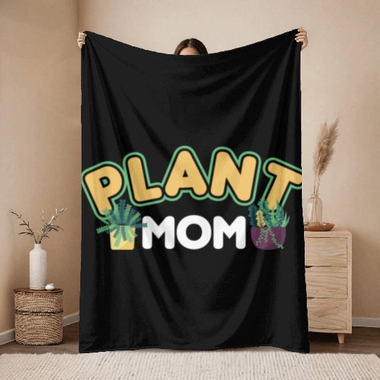 Plant Mom Plant Whisperer Plants Cactus Lover Throw Blankets