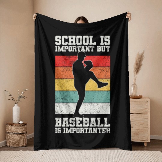 Baseball Pitcher Baseball Player Throw Blankets