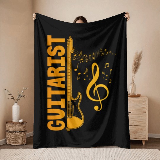 Guitar Music Lover Guitarist Throw Blankets