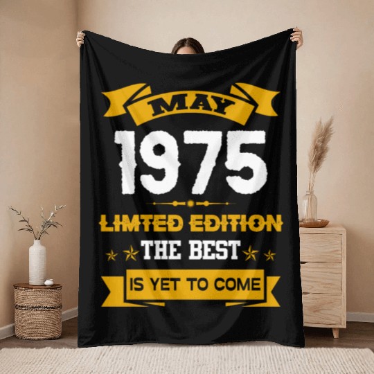 May 1975 Birthday Surprise Throw Blankets