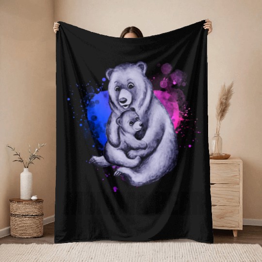 Mumma Bear, Mother's Day, Mom Throw Blankets