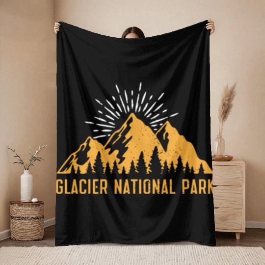Glacier National Park Mountaineers Mountain lover Throw Blankets