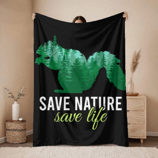 Save Nature Save Life Design environment Throw Blankets