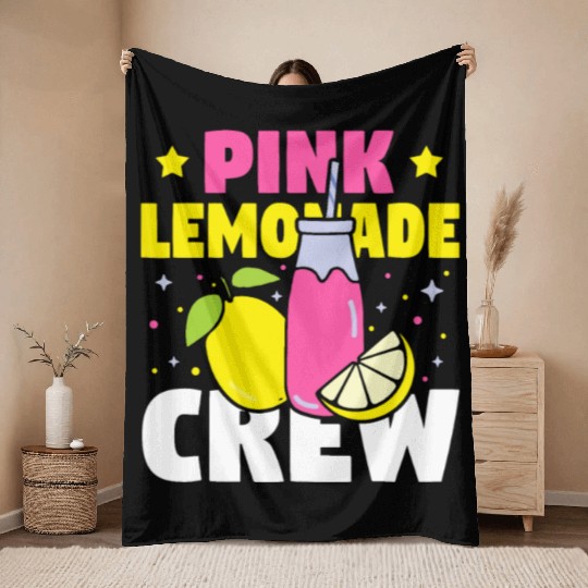 Funny Pink Lemonade Crew Lemon Juice Bossfruit lov Throw Blankets
