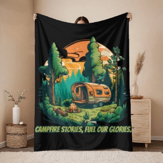 camping saying hiking sayings outdoor nature Throw Blankets