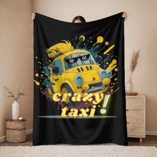 crazy taxi Throw Blankets