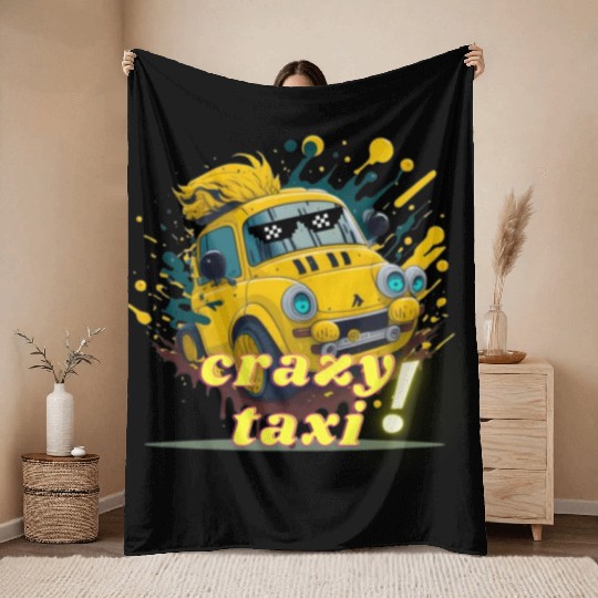 crazy taxi Throw Blankets