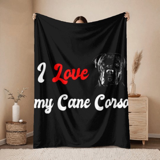 I love my Cane Corso dog Throw Blankets