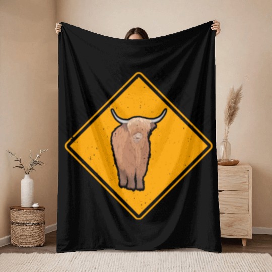 Highland Cow Apparel Only Throw Blankets