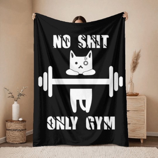 No shit only gym Throw Blankets