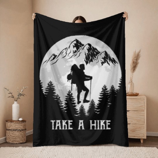 Take a Hike Wanderlust Hiking Throw Blankets
