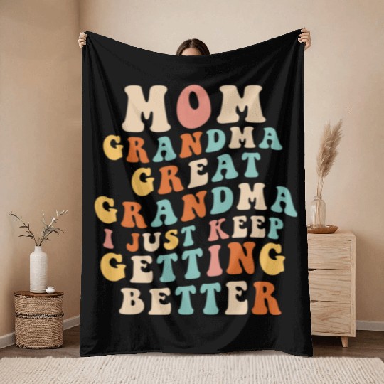 Great Grandma Throw Blankets Women Mom Grandma Gigi Mama