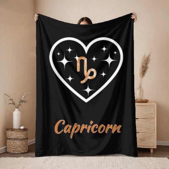 Capricorn zodiac sign, astrology, sun, birthday Throw Blankets
