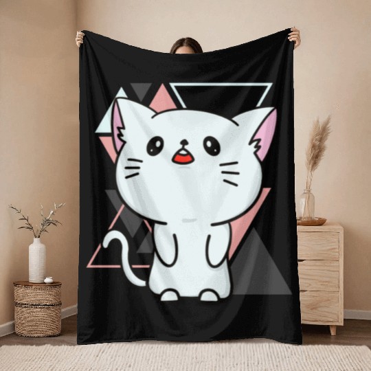 Cute little cat adorable kitty Kittenlove cat mom Throw Blankets