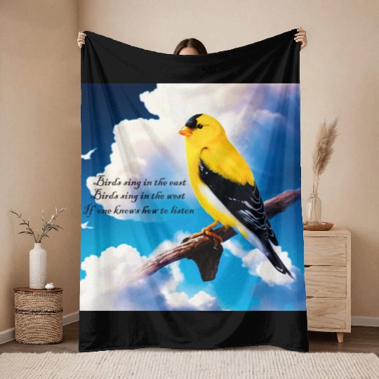 Birds sing Throw Blankets