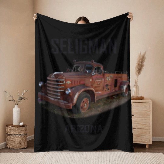 Old car city of Seligman in Arizonna, US Route 66 Throw Blankets