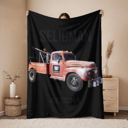 Old car city of Seligman in Arizonna, US Route 66 Throw Blankets